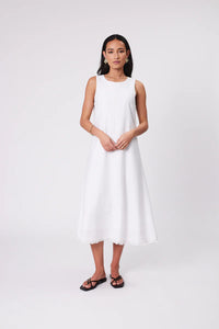 MARLOW FLORENCE LINEN DRESS WHITE