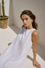 Load image into Gallery viewer, MARLOW FLORENCE LINEN DRESS WHITE
