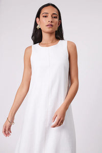 MARLOW FLORENCE LINEN DRESS WHITE