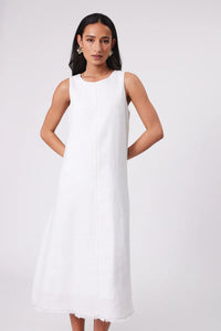 MARLOW FLORENCE LINEN DRESS WHITE