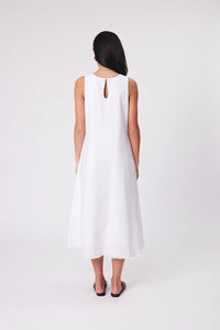 MARLOW FLORENCE LINEN DRESS WHITE