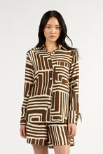 Load image into Gallery viewer, TUESDAY FORTUNE SHIRT CHOC GEO
