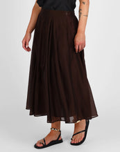 Load image into Gallery viewer, STORM FULL DETAIL MIDI SKIRT COCOA
