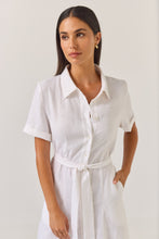 Load image into Gallery viewer, TUESDAY GODET SHIRT DRESS WHITE
