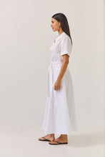 Load image into Gallery viewer, TUESDAY GODET SHIRT DRESS WHITE
