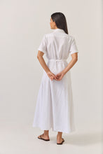 Load image into Gallery viewer, TUESDAY GODET SHIRT DRESS WHITE
