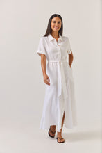 Load image into Gallery viewer, TUESDAY GODET SHIRT DRESS WHITE
