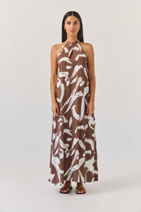 TUESDAY HALTER DRESS PAINTERLY