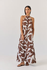 TUESDAY HALTER DRESS PAINTERLY