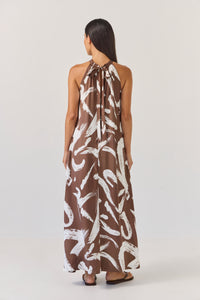 TUESDAY HALTER DRESS PAINTERLY