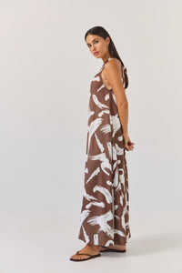 TUESDAY HALTER DRESS PAINTERLY