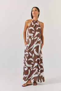 TUESDAY HALTER DRESS PAINTERLY