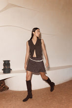 Load image into Gallery viewer, ROWIE FRANNIE SILK MINI SKIRT CACAO SPOT
