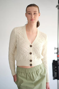 STANDARD ISSUE COTTON FLORENTINE CARDIGAN SESAME