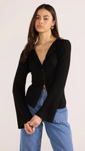 Load image into Gallery viewer, MINK PINK JOHNNA BUTTON KNIT TOP BLACK
