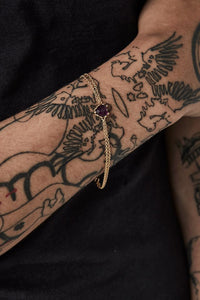 STOLEN GIRLFRIENDS CLUB GOLD LOVE CLAW BRACELET AMETHYST