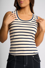 Load image into Gallery viewer, KNEWE RIVIERA TANK ECRU/INK STRIPE
