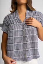 Load image into Gallery viewer, KNEWE ADDISON TOP INK GINGHAM

