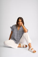 Load image into Gallery viewer, KNEWE ADDISON TOP INK GINGHAM
