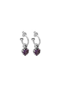 STOLEN GIRLFRIENDS CLUB SILVER LOVE ANCHOR EARRING AMETHYST