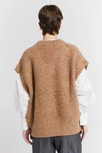 KAREN WALKER CABLE KNIT VEST HONEY MARLE