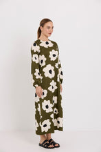 Load image into Gallery viewer, TUESDAY LABEL MAGGIE DRESS OLIVE FLOWER
