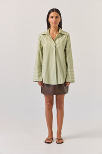 TUESDAY MARK SHIRT EMERALD STRIPE