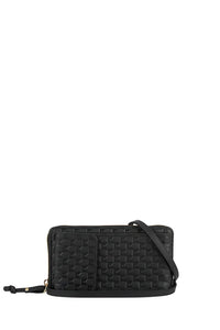 KAREN WALKER MONOGRAM PHONE WALLET BLACK