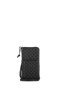 KAREN WALKER MONOGRAM PHONE WALLET BLACK