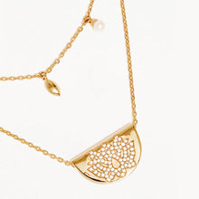 Load image into Gallery viewer, GOLD LIVE IN PEACE LOTUS NECKLACE
