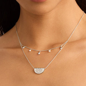 BY CHARLOTTE  SILVER LIVE IN PEACE LOTUS NECKLACE