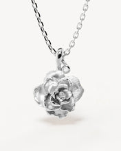 Load image into Gallery viewer, BY CHARLOTTE SILVER BIRTH FLOWER NECKLACE ROSE - JUNE
