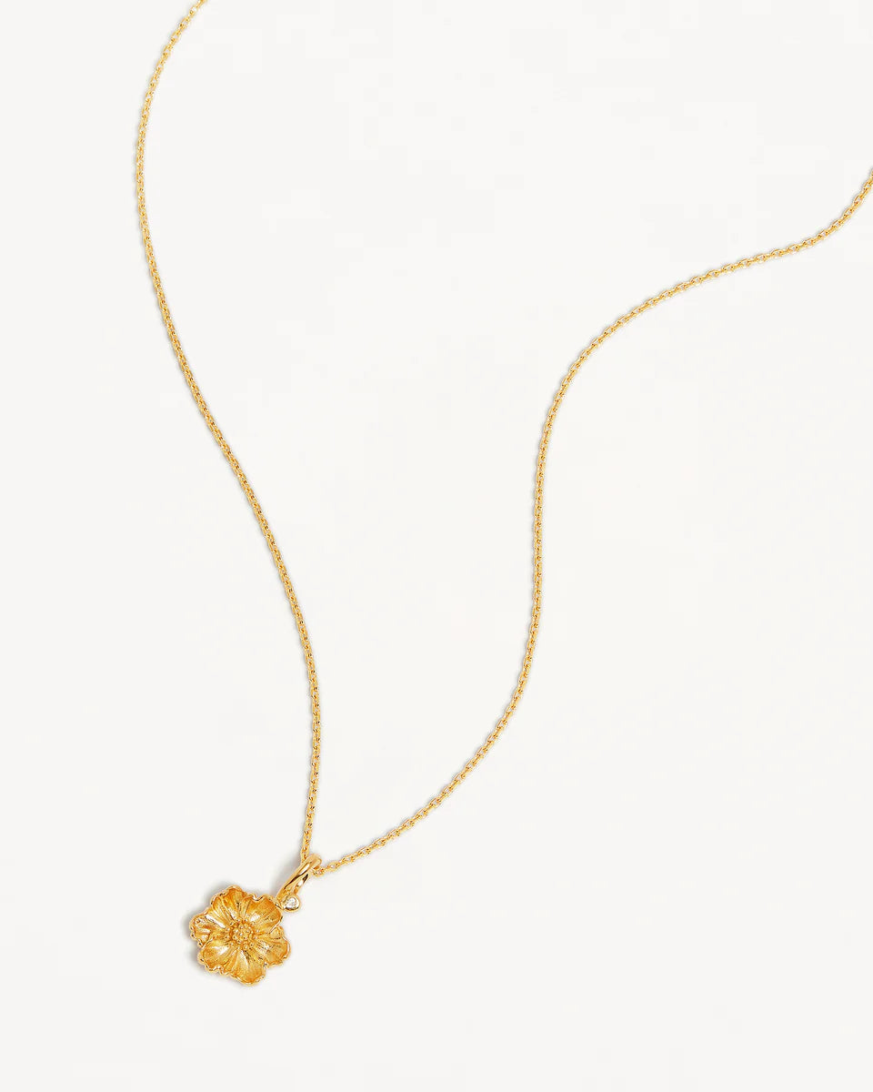 BY CHARLOTTE BIRTH FLOWER NECKLACE - POPPY AUGUST