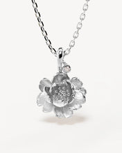 Load image into Gallery viewer, BY CHARLOTTE SILVER BIRTH FLOWER NECKLACE  PEONY - NOVEMBER
