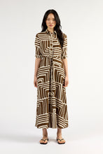 Load image into Gallery viewer, TUESDAY NICOLA DRESS CHOC GEO
