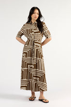 Load image into Gallery viewer, TUESDAY NICOLA DRESS CHOC GEO
