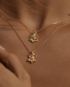 BY CHARLOTTE BIRTH FLOWER NECKLACE - COSMOS OCTOBER