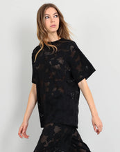 Load image into Gallery viewer, STORM OVERSIZED LACE TEE BLACK
