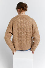 Load image into Gallery viewer, KAREN WALKER CABLE KNIT CROPPED SWEATER HONEY MARLE
