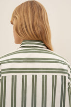 Load image into Gallery viewer, KOWTOW PETRA SHIRT FOREST STRIPE
