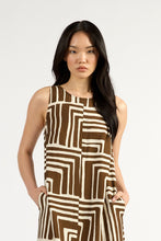 Load image into Gallery viewer, TUESDAY PEYTON DRESS CHOC GEO

