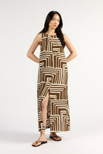Load image into Gallery viewer, TUESDAY PEYTON DRESS CHOC GEO
