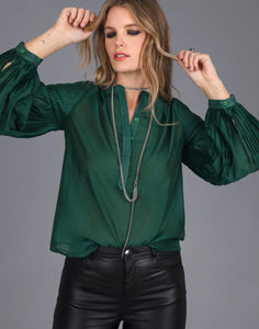 STORM PLEATED SLEEVE DETAIL SHIRT