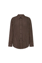 Load image into Gallery viewer, ROWIE RAMONA SILK LONG SLEEVE SHIRT CACAO SPOT
