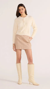 MINK PINK ROWAN FLUFFY CARDIGAN IVORY