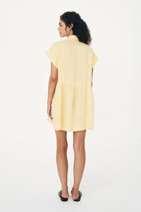 ROWIE GINA LINEN MINI DRESS LEMON