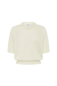 ROWIE LORETTA POINTELLE KNIT TOP
