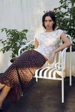 Load image into Gallery viewer, ROWIE MARINA SILK MIDI SKIRT CACAO SPOT
