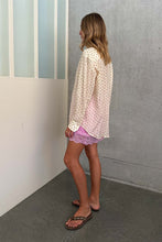 Load image into Gallery viewer, ROWIE RAMONA SILK LONG SLEEVE SHIRT VANILLA SPOT
