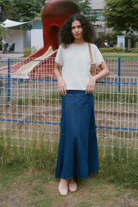 ROWIE VASHTI DENIM MIDI SKIRT